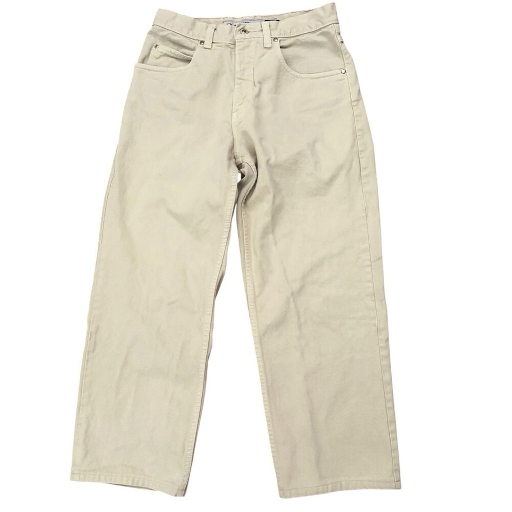 Anchor Blue Baggy Jeans Mens Size 32x30 (Fits 30x28) Denim Beige Vintage Y2K